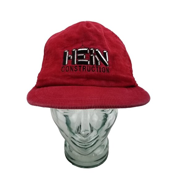 P CAPS Other - ✅VTG P-Caps Hein Construction Red Corduroy Snapback Baseball Hat OSFA Adjustable